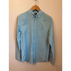 Vineyard Vines Slim Fit Tucker Shirt Blue and Green Checked Button-Down Shirt